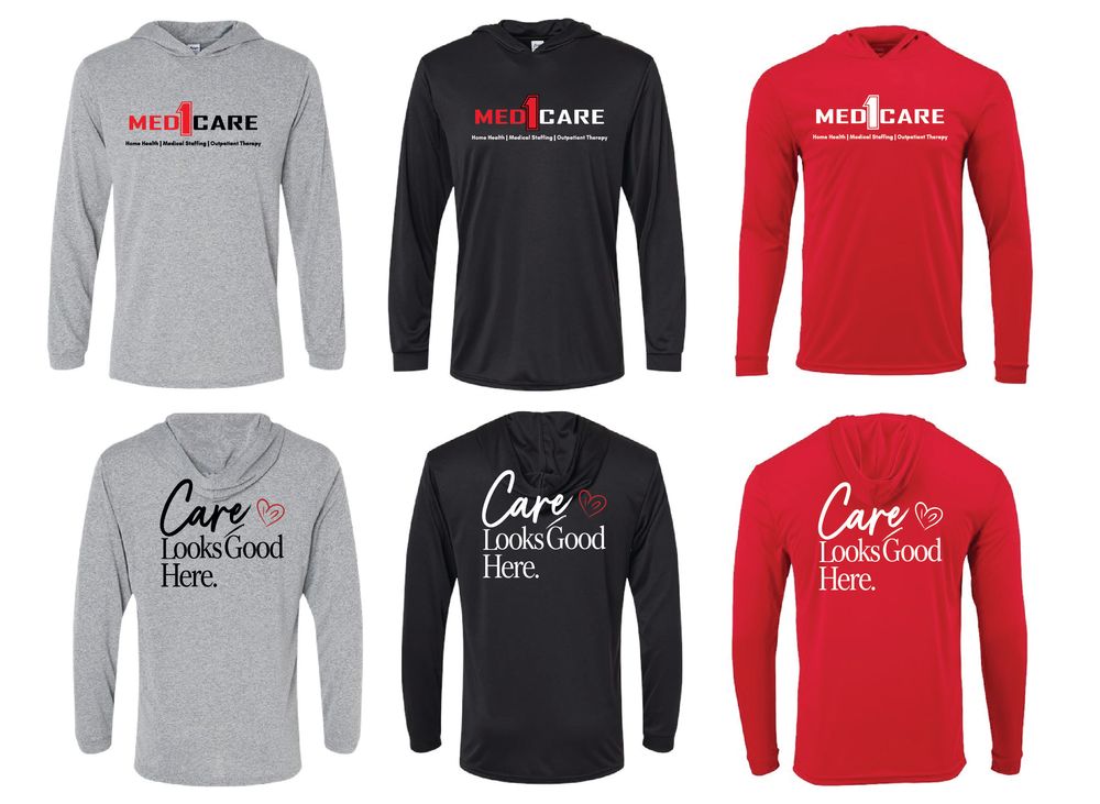 Care Looks Good Here Jerzees Classics Unisex Cotton Long Sleeve Hooded T-Shirt 363LH primary image