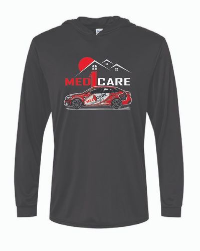  Med1Care w/ Vehicle Jerzees Classics Unisex Cotton Long Sleeve Hooded T-Shirt 363LH image thumbnail