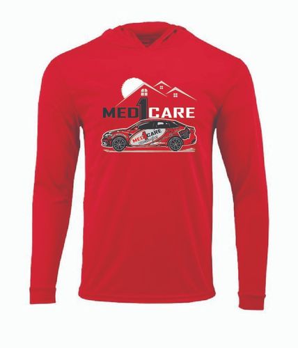  Med1Care w/ Vehicle Jerzees Classics Unisex Cotton Long Sleeve Hooded T-Shirt 363LH image thumbnail