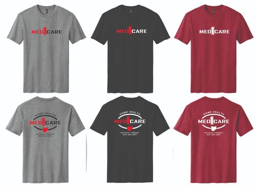 Med1Care w/ Home Health Oval & State Perfect Blend CVC Tee. DM108 image thumbnail Med1Care w/ Home Health Oval & State Perfect Blend CVC Tee. DM108 image thumbnail