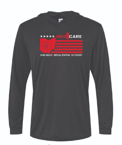 Med1care Flag Jerzees Classics Unisex Cotton Long Sleeve Hooded T-Shirt 363LH image thumbnail
