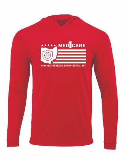 Med1care Flag Jerzees Classics Unisex Cotton Long Sleeve Hooded T-Shirt 363LH image thumbnail
