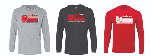 Med1care Flag Jerzees Classics Unisex Cotton Long Sleeve Hooded T-Shirt 363LH image thumbnail