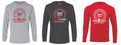 Image of Med1care Home Health + Phone # Jerzees Classics Unisex Cotton Long Sleeve Hooded T-Shirt 363LH