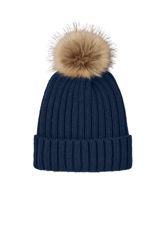 Port Authority Faux Fur Pom Beanie image thumbnail Port Authority Faux Fur Pom Beanie image thumbnail