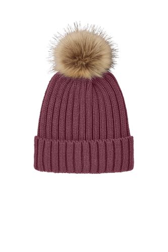 Port Authority Faux Fur Pom Beanie image thumbnail Port Authority Faux Fur Pom Beanie image thumbnail