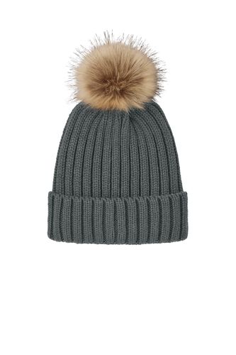Port Authority Faux Fur Pom Beanie image thumbnail Port Authority Faux Fur Pom Beanie image thumbnail