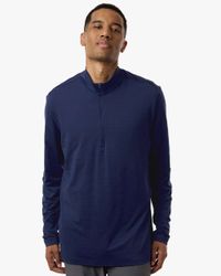Image of Adidas Men's Textured Stripe Quarter-Zip Pullover