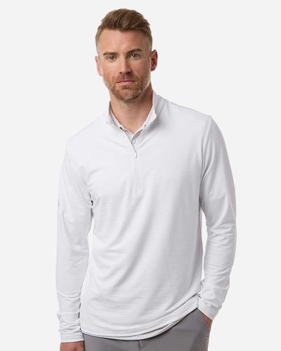 Adidas Men's Textured Stripe Quarter-Zip Pullover image thumbnail Adidas Men's Textured Stripe Quarter-Zip Pullover image thumbnail