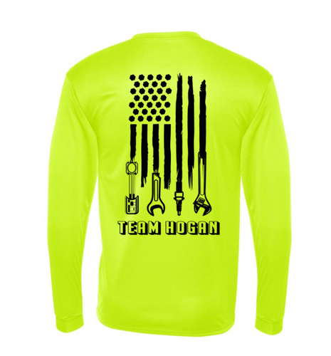 Hi Viz Long Sleeve Performance Tee - Tech Flag image thumbnail