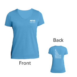 Image of Idaho on Back - Ladies Performance Blend V-Neck Tee