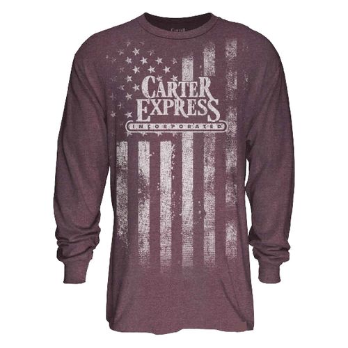 Premium Burgundy Heather Patriotic Long Sleeve Tee image thumbnail