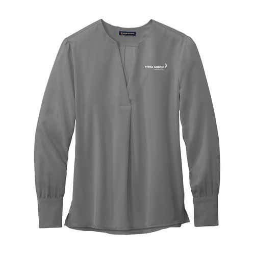 Brooks Brothers® Women's Open-Neck Satin Blouse image thumbnail