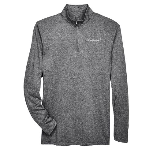 ULTRACLUB Men's Cool & Dry Heathered Performance Quarter-Zip image thumbnail