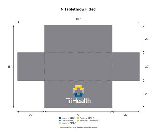 6ft Fitted Standard Table Cover - 7oz Polyester w Dye Sublimation Print image thumbnail