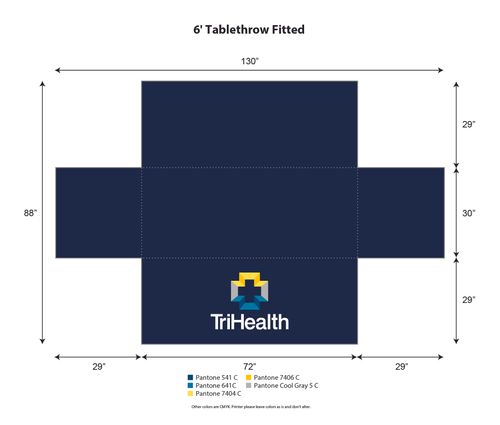 6ft Fitted Standard Table Cover - 7oz Polyester w Dye Sublimation Print image thumbnail