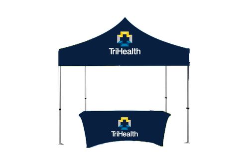 10x10ft Basic Kit-White Steel Frame Tent Kit & 6ft Table Cover  image thumbnail