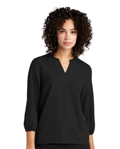 Mercer+Mettle Stretch Crepe 3/4-Sleeve Blouse image thumbnail