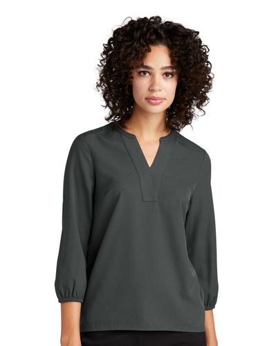 Mercer+Mettle Stretch Crepe 3/4-Sleeve Blouse image thumbnail