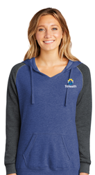 Image of District Ladies Lightweight Fleece Raglan Hoodie