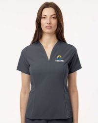 Image of Jaanuu - Women's Calix Fit & Flare Scrub V-Neck Top