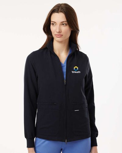 Jaanuu - Women's Ceri Essential Full-Zip 6-Pocket Scrub Jacket image thumbnail