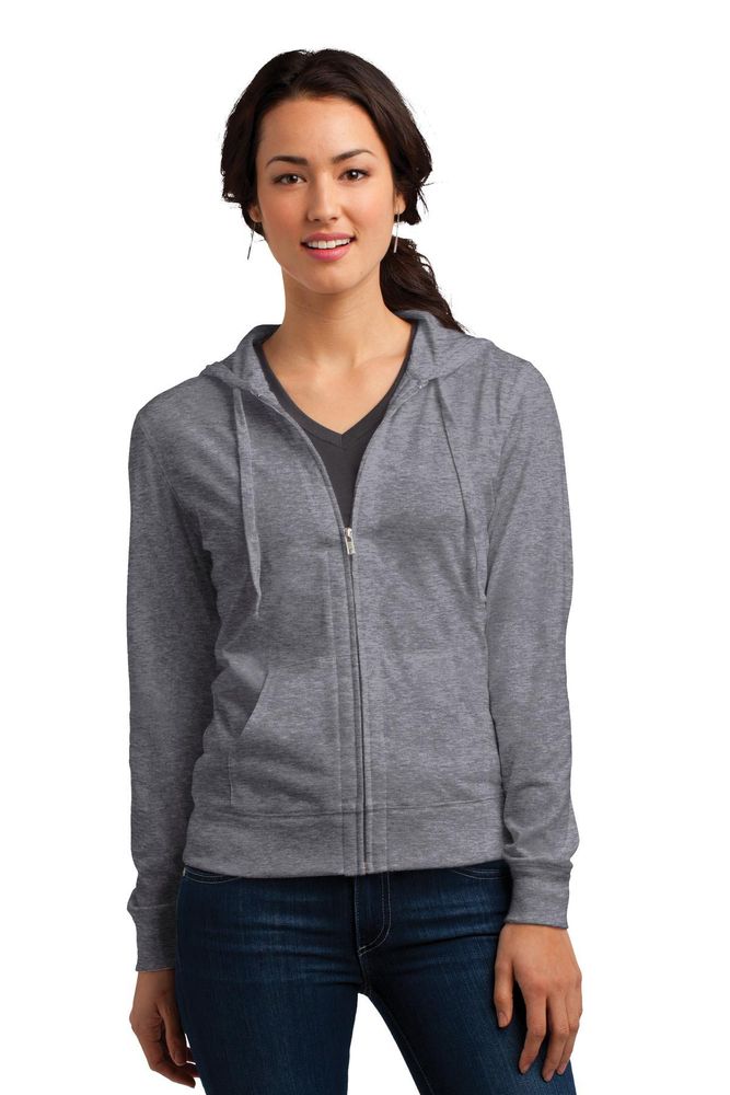 District Women's Fitted Jersey Full-Zip Hoodie. DT2100 primary image