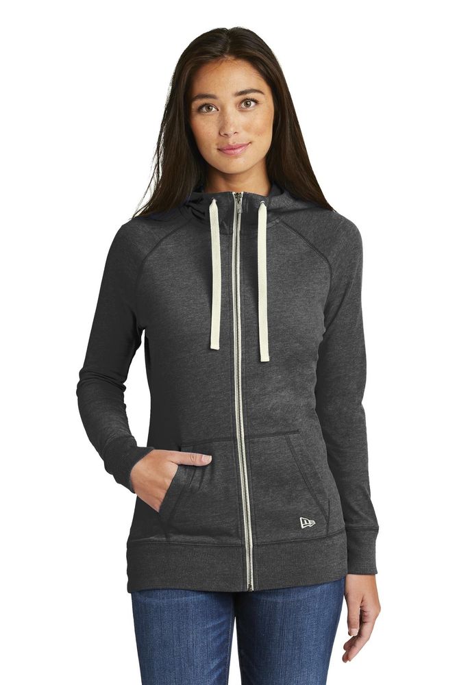 New Era Ladies Sueded Cotton Blend Full-Zip Hoodie. LNEA122 primary image