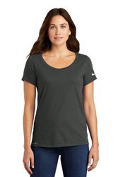 Image of Nike Ladies Dri-FIT Cotton/Poly Scoop Neck Tee. NKBQ5234