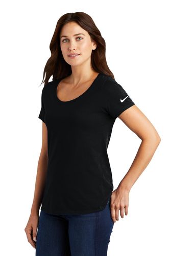 Nike Ladies Dri-FIT Cotton/Poly Scoop Neck Tee. NKBQ5234 image thumbnail