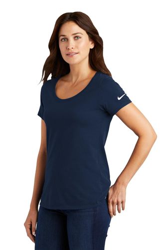 Nike Ladies Dri-FIT Cotton/Poly Scoop Neck Tee. NKBQ5234 image thumbnail