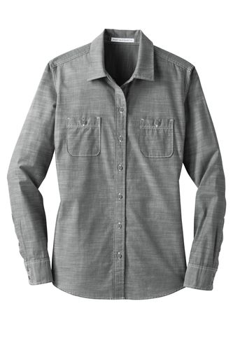 Port Authority Ladies Slub Chambray Shirt. LW380 image thumbnail Port Authority Ladies Slub Chambray Shirt. LW380 image thumbnail