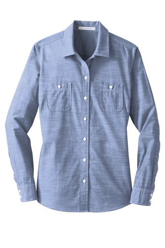 Port Authority Ladies Slub Chambray Shirt. LW380 image thumbnail Port Authority Ladies Slub Chambray Shirt. LW380 image thumbnail