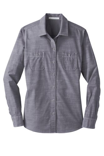 Port Authority Ladies Slub Chambray Shirt. LW380 image thumbnail Port Authority Ladies Slub Chambray Shirt. LW380 image thumbnail