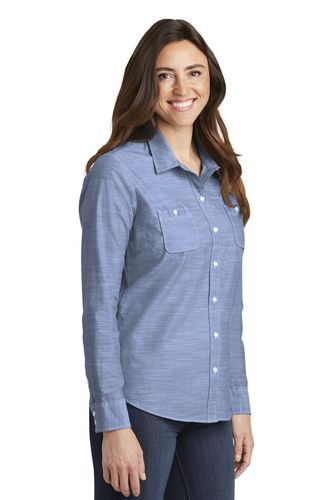 Port Authority Ladies Slub Chambray Shirt. LW380 image thumbnail Port Authority Ladies Slub Chambray Shirt. LW380 image thumbnail