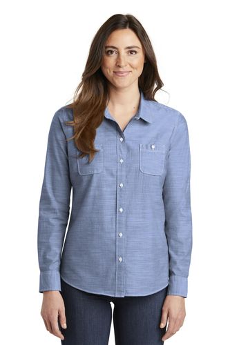 Port Authority Ladies Slub Chambray Shirt. LW380 image thumbnail Port Authority Ladies Slub Chambray Shirt. LW380 image thumbnail