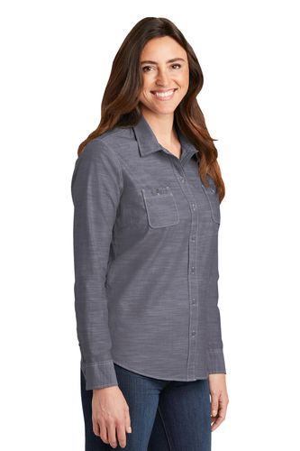 Port Authority Ladies Slub Chambray Shirt. LW380 image thumbnail Port Authority Ladies Slub Chambray Shirt. LW380 image thumbnail