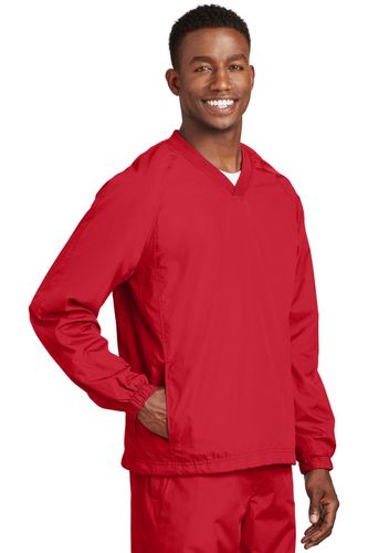 Sport-Tek V-Neck Raglan Wind Shirt. JST72 image thumbnail