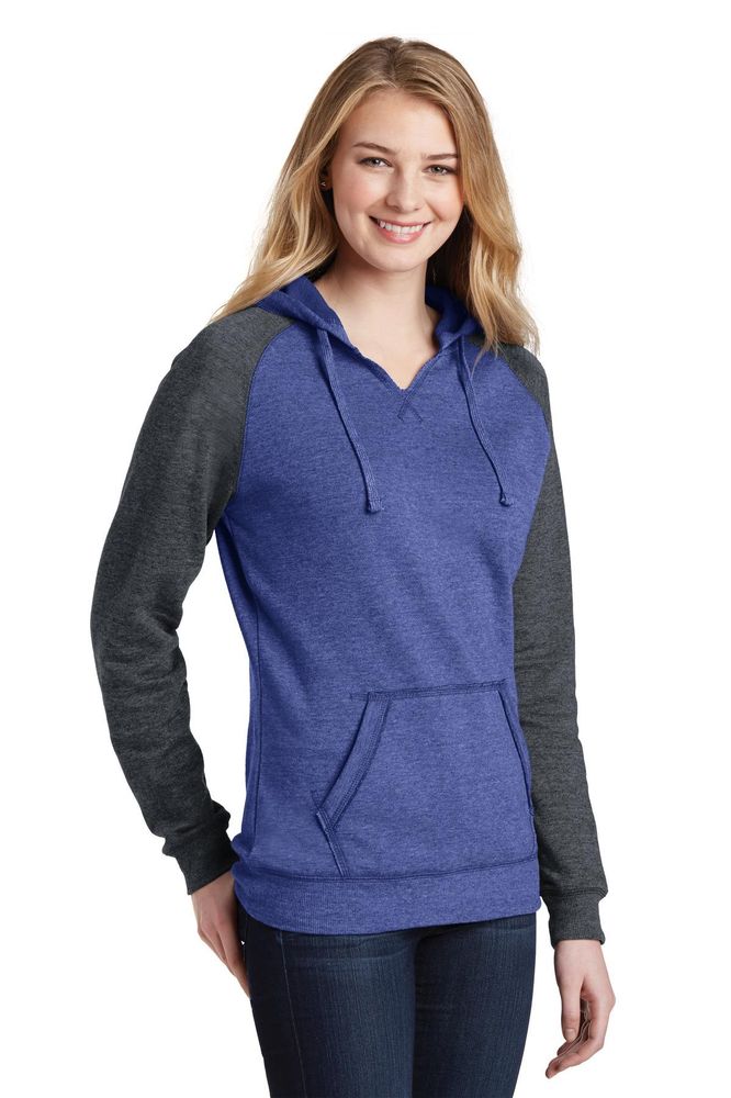 District Women's Lightweight Fleece Raglan Hoodie. DT296 primary image