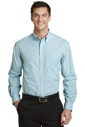 Image of Port Authority Long Sleeve Gingham Easy Care Shirt. S654