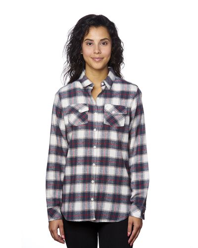 Ladies' Plaid Boyfriend Flannel Shirt image thumbnail