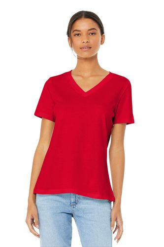 BELLA+CANVAS Women's Relaxed Jersey Short Sleeve V-Neck Tee. BC6405 image thumbnail