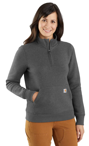Women's Carhartt Relaxed Fit Midweight 1/4-Zip Mock-Neck Sweatshirt. 105295 image thumbnail