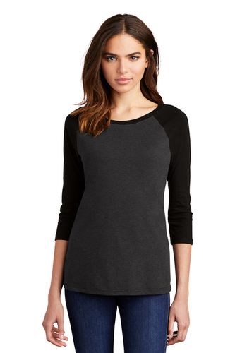 District Women's Perfect tri 3/4-Sleeve Raglan. DM136L image thumbnail