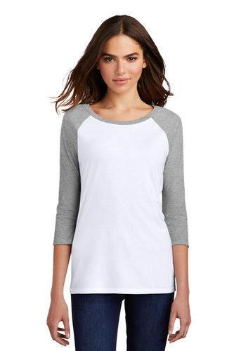 District Women's Perfect tri 3/4-Sleeve Raglan. DM136L image thumbnail
