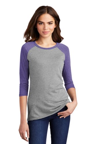 District Women's Perfect tri 3/4-Sleeve Raglan. DM136L image thumbnail