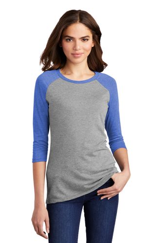 District Women's Perfect tri 3/4-Sleeve Raglan. DM136L image thumbnail