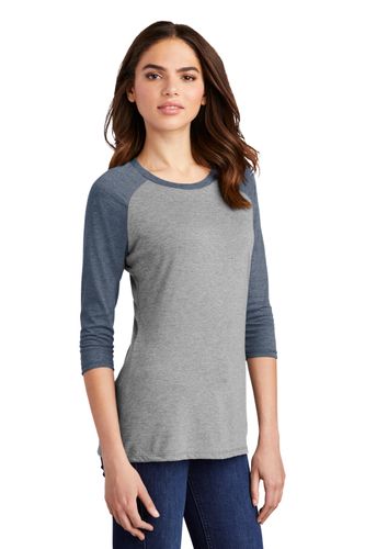 District Women's Perfect tri 3/4-Sleeve Raglan. DM136L image thumbnail