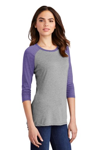 District Women's Perfect tri 3/4-Sleeve Raglan. DM136L image thumbnail