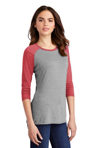 District Women's Perfect tri 3/4-Sleeve Raglan. DM136L image thumbnail